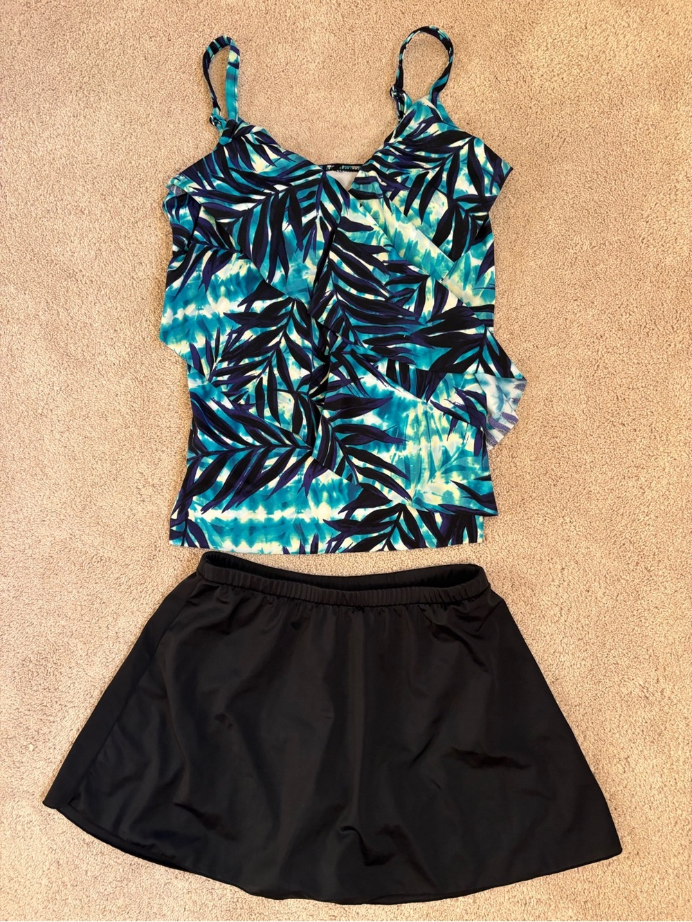 Ruby Ribbon Bora Bora Slimming Tankini Swim Set #1486 Tropical Delight EUC